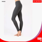 Women basic solid color Leggings_Ash Black