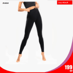Women basic solid color Leggings_Black