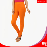 Women basic solid color Leggings_Orange
