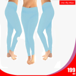 Women basic solid color Leggings_Sky