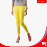 Women basic solid color Leggings_Yellow