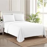 Cotton solid white bed sheet_Queen size _white