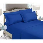 Cotton solid Royal blue bed sheet_Double size _Royal blue