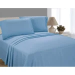 Cotton solid twin blue bed sheet_Double size _twin blue