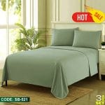 Cotton solid Olive bed sheet_Olive