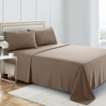 Cotton solid bege color bed sheet_Double size