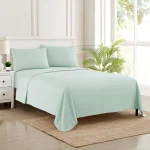 Cotton solid mint green Color bed sheet