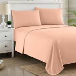 Cotton solid Peach Color bed sheet_Double size